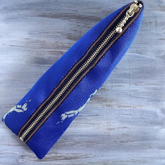 【日本】畳縁 テトラ型 ペンケース 頑張れニッポン! 地図 青