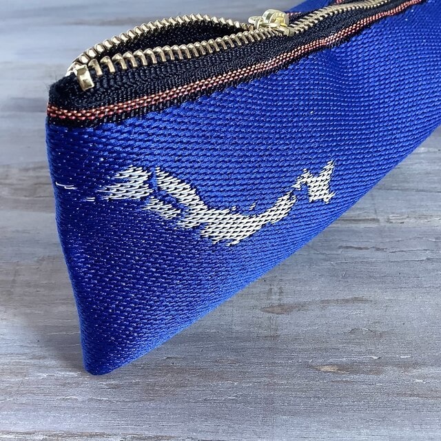 【日本】畳縁 テトラ型 ペンケース 頑張れニッポン! 地図 青