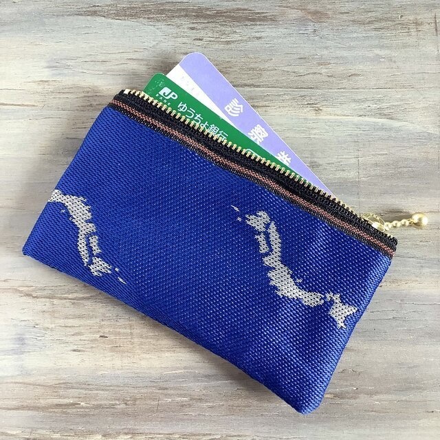 【日本】畳縁 ぺたんこ ミニポーチ カードケース 小銭入れ 海 地図 日本列島