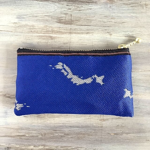 【日本】畳縁 ぺたんこ ミニポーチ カードケース 小銭入れ 海 地図 日本列島