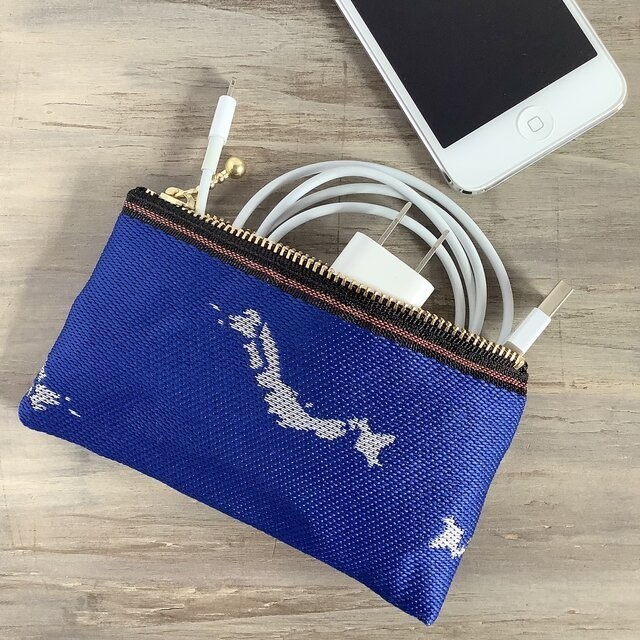 【日本】畳縁 ぺたんこ ミニポーチ カードケース 小銭入れ 海 地図 日本列島