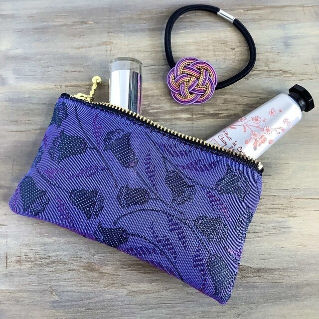 【りんどう】畳縁 テトラ型 ペンケース 紫 秋 ニュアンスカラー 竜胆
