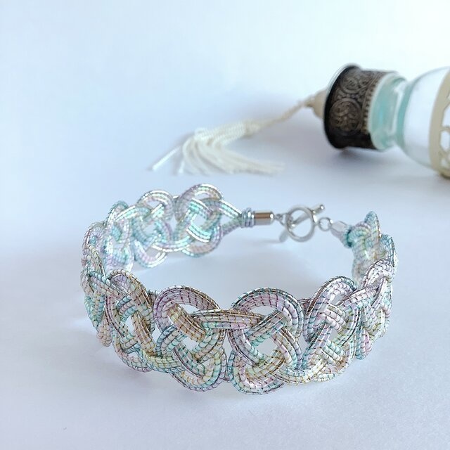 水引 ブレスレット【メタリックレインボー】シャイニー クール 大人可愛い