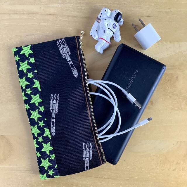 【宇宙】畳縁 マスクケース ポーチ ペンケース ロケット 宇宙飛行士 星