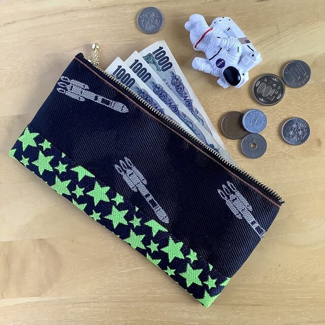 【宇宙】畳縁 マスクケース ポーチ ペンケース ロケット 宇宙飛行士 星