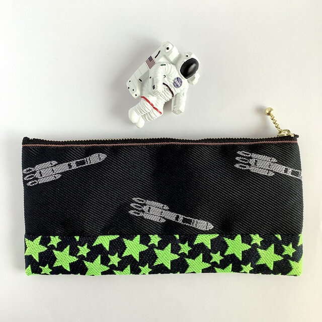【宇宙】畳縁 マスクケース ポーチ ペンケース ロケット 宇宙飛行士 星