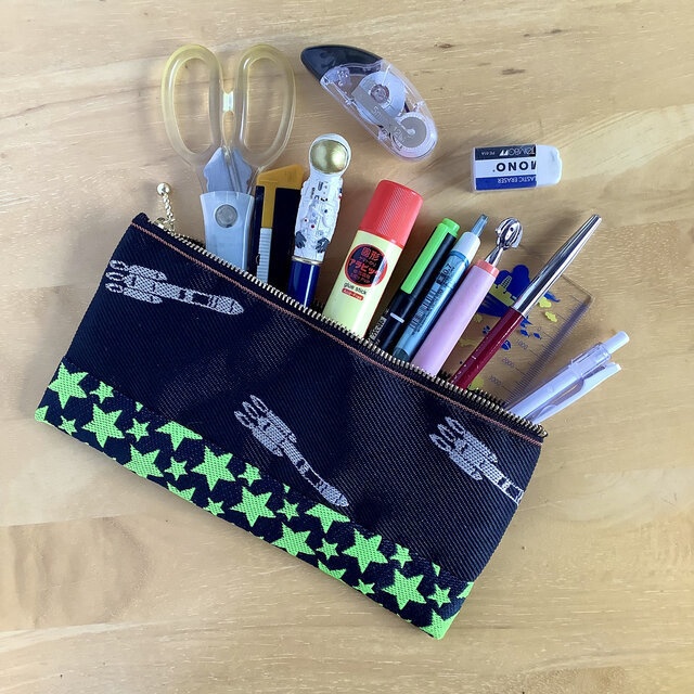 【宇宙】畳縁 マスクケース ポーチ ペンケース ロケット 宇宙飛行士 星