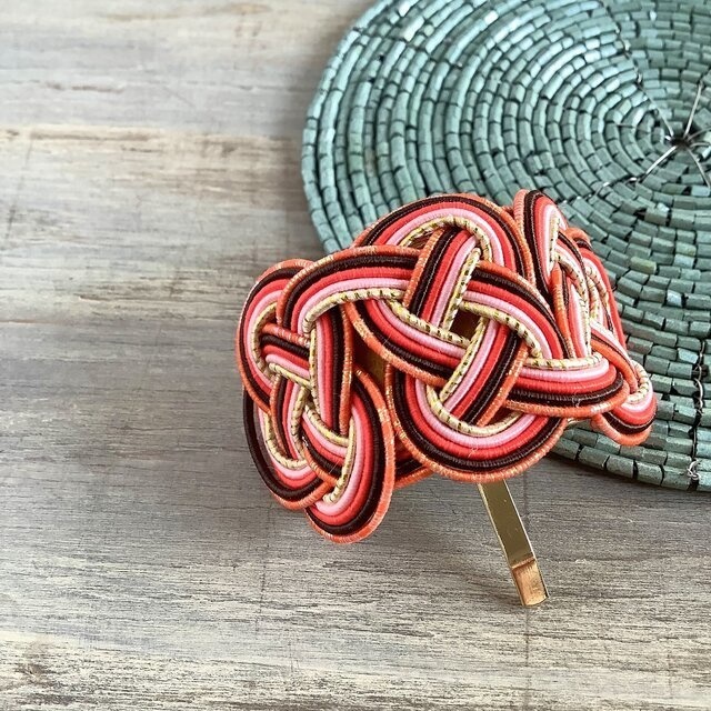 水引【あかねさす】ポニーフック 和風 カラフル 赤系