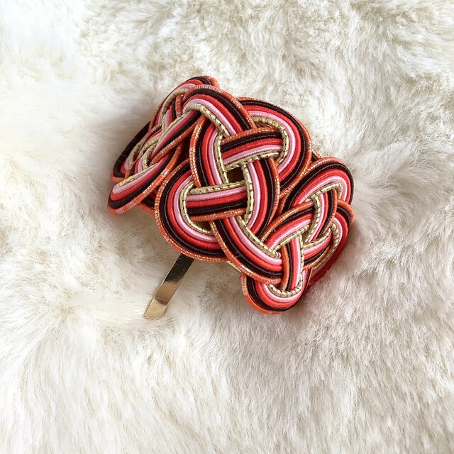 水引【あかねさす】ポニーフック 和風 カラフル 赤系