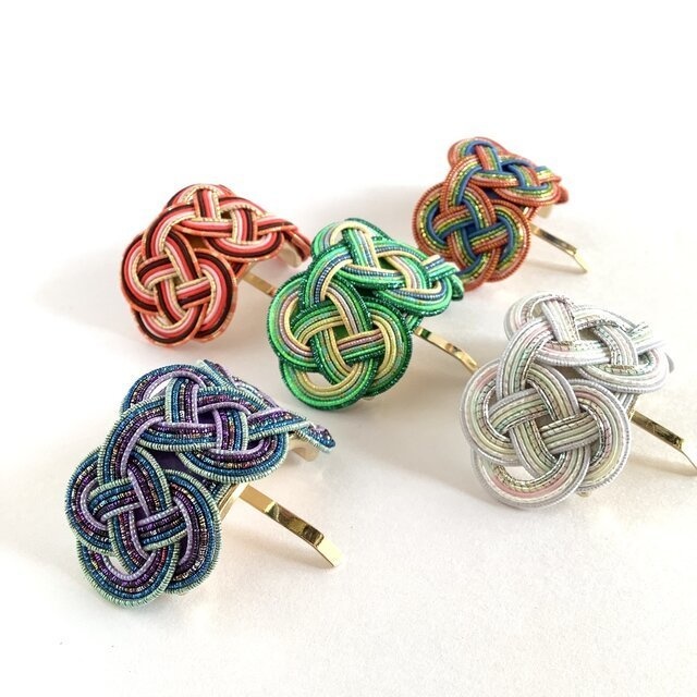 水引【あかねさす】ポニーフック 和風 カラフル 赤系