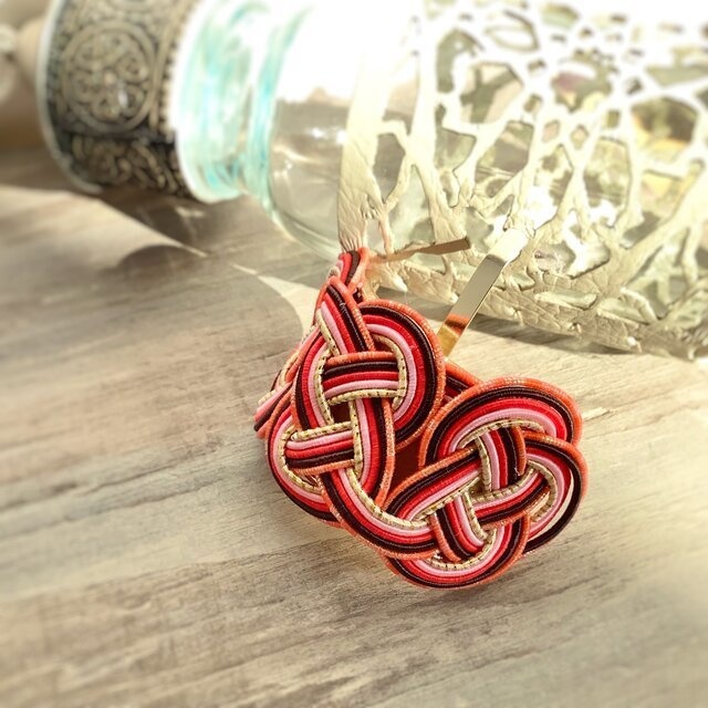 水引【あかねさす】ポニーフック 和風 カラフル 赤系