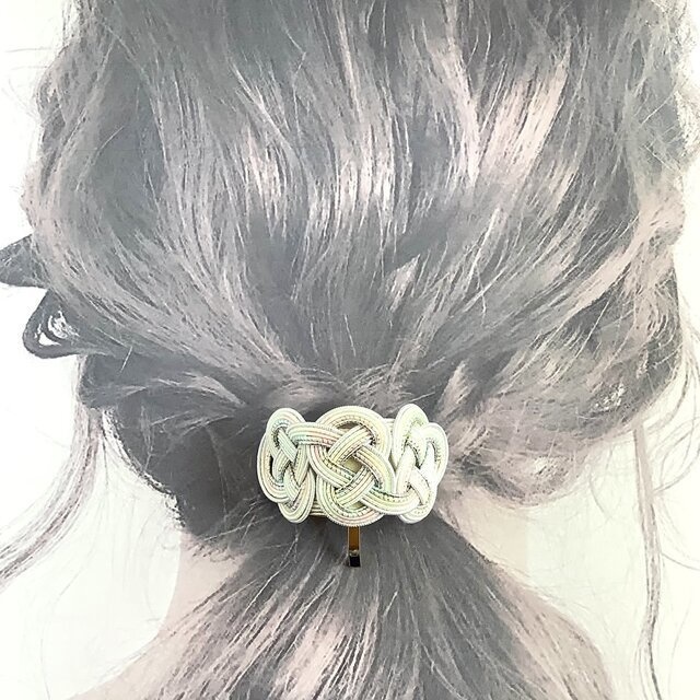 水引【マグノリア】ポニーフック 和風 カラフル 白系 レインボー ニュアンスカラー