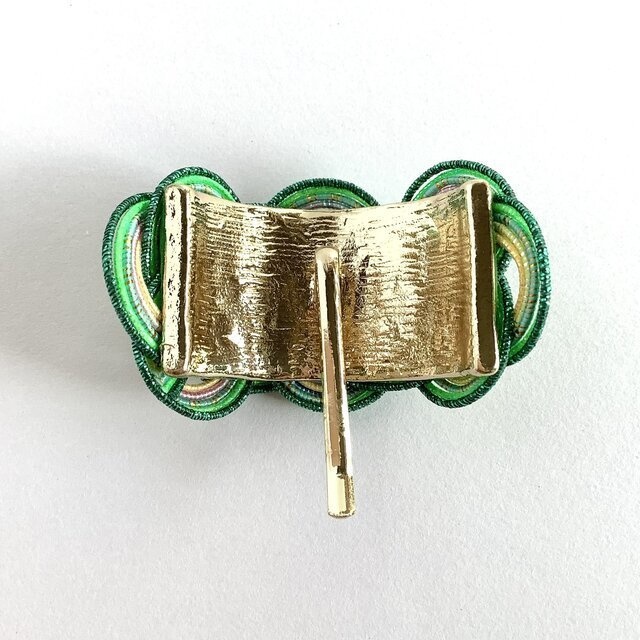 水引【プラタナス】ポニーフック 和風 カラフル グリーン 黄色