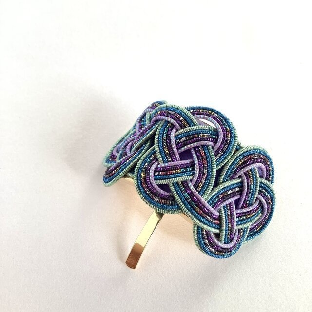 水引【銀河】ポニーフック 和風 カラフル メタリック 宇宙 ブルー 紫