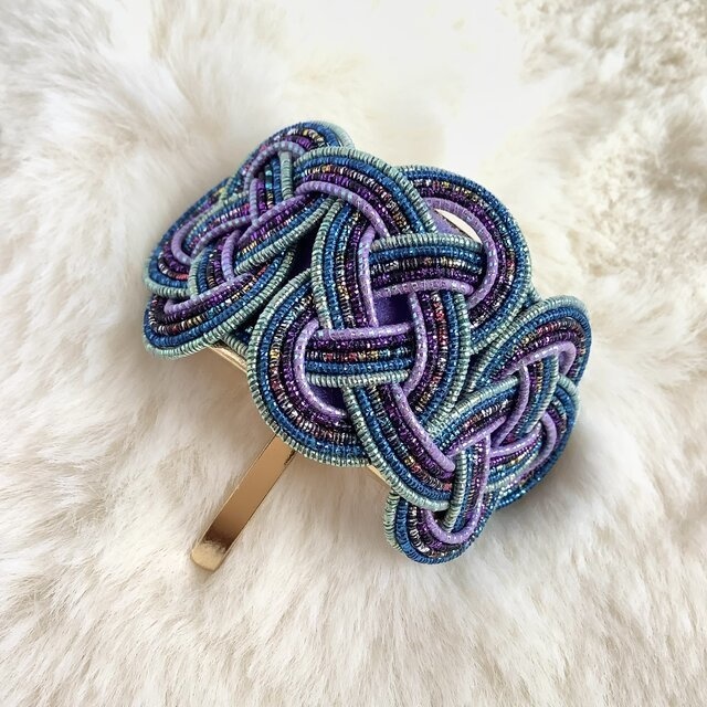 水引【銀河】ポニーフック 和風 カラフル メタリック 宇宙 ブルー 紫