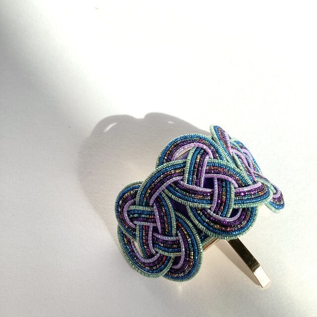 水引【銀河】ポニーフック 和風 カラフル メタリック 宇宙 ブルー 紫