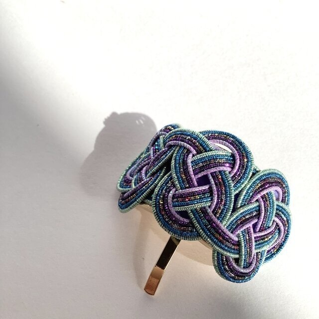 水引【銀河】ポニーフック 和風 カラフル メタリック 宇宙 ブルー 紫