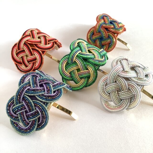 水引【銀河】ポニーフック 和風 カラフル メタリック 宇宙 ブルー 紫