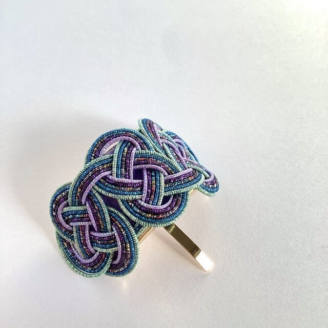 水引【銀河】ポニーフック 和風 カラフル メタリック 宇宙 ブルー 紫