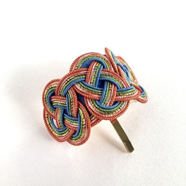 水引【ケニアの風】ポニーフック 和風 カラフル アフリカ レインボー キラキラ