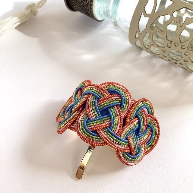 水引【ケニアの風】ポニーフック 和風 カラフル アフリカ レインボー キラキラ