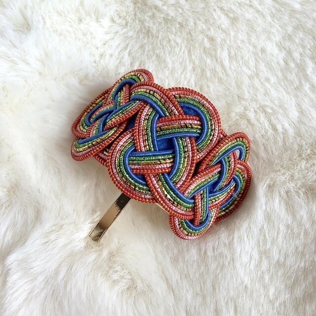 水引【ケニアの風】ポニーフック 和風 カラフル アフリカ レインボー キラキラ