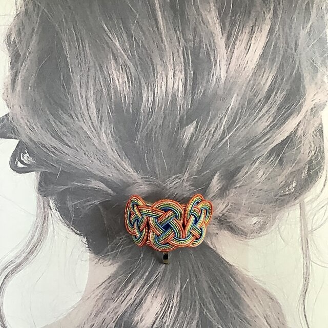 水引【ケニアの風】ポニーフック 和風 カラフル アフリカ レインボー キラキラ