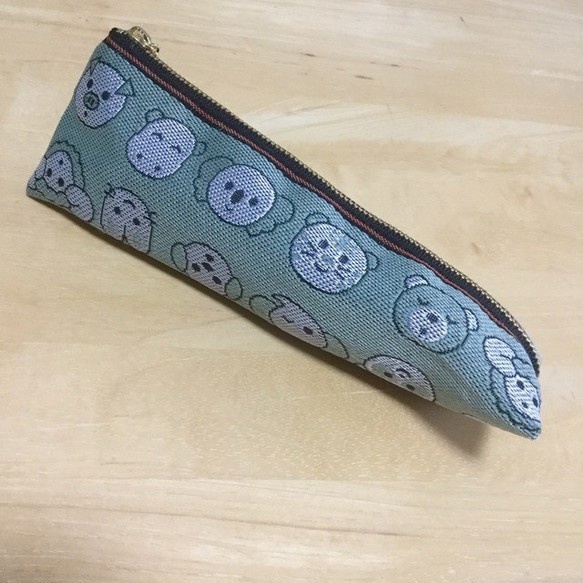 【動物園】畳縁 テトラ型 ペンケース アニマル ミント おうち時間