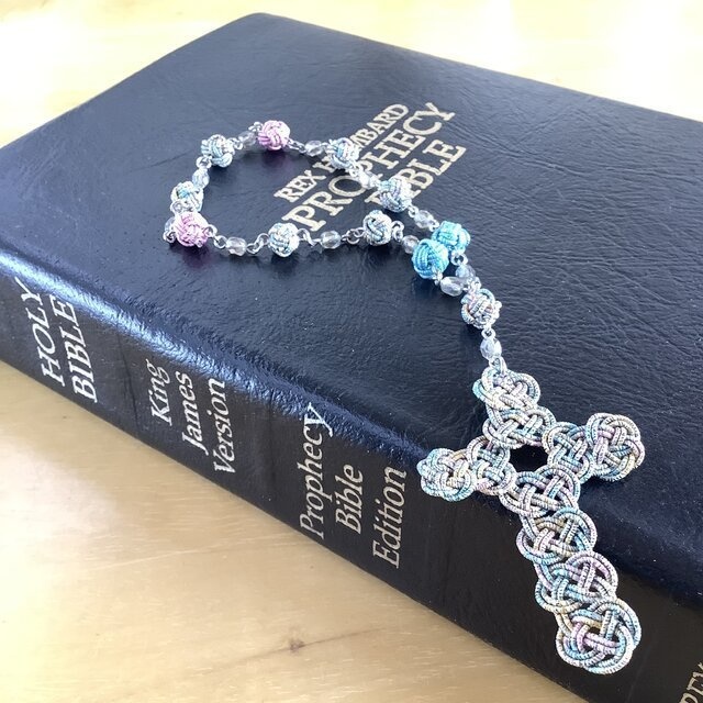 水引 ミニロザリオ 十字架 クロス なないろ レインボー