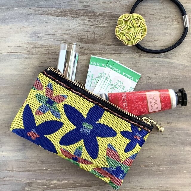 【スターフラワー】畳縁 テトラ型 ペンケース 黄色 マルチカラー おうち時間