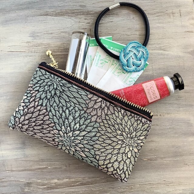 【菊】畳縁 テトラ型 ペンケース ニュアンスカラー 和風