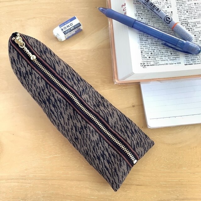 【ストリングス】畳縁 ぺたんこ ミニポーチ カードケース 小銭入れ 和風 茶色 黒 音楽