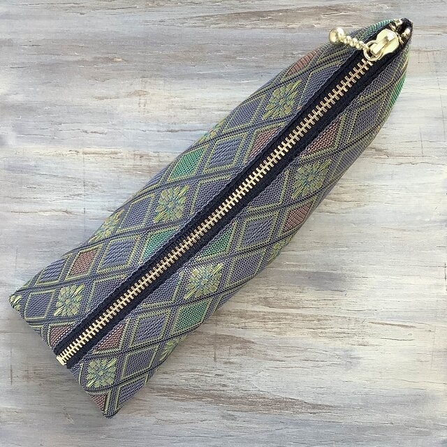 【雲居】畳縁 テトラ型 ペンケース 和風 ニュアンスカラー 菱形 花菱