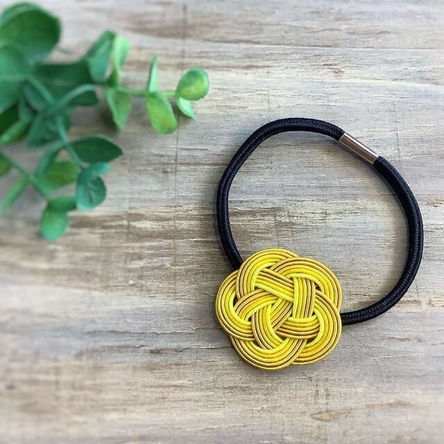 【キンポウゲ】水引 お花 ヘアゴム 黄色