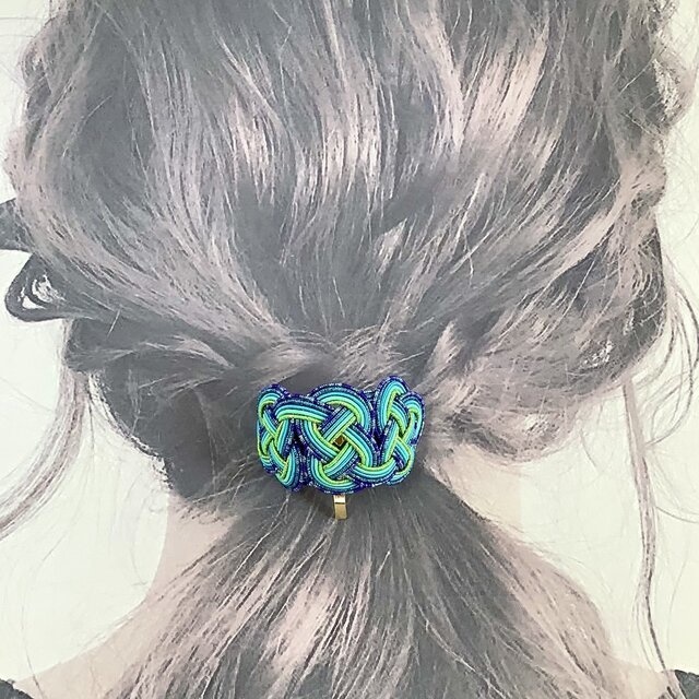 水引【オーシャンブルー】ポニーフック 和風 カラフル 個性的 青 海