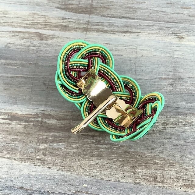 水引【四季の移ろい】ポニーフック 和風 カラフル 個性的 グリーン 臙脂