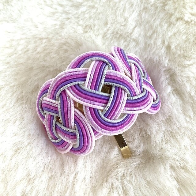 水引【桜草】ポニーフック 和風 カラフル 個性的 プリムラ ピンク ラベンダー