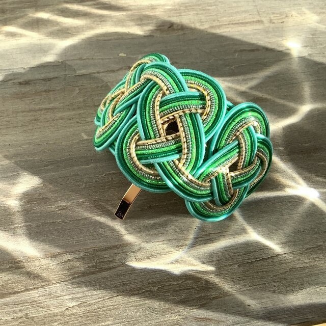 水引【若竹】ポニーフック 和風 カラフル 個性的 グリーン 金
