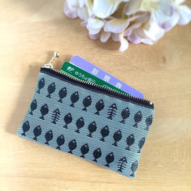 【お魚】畳縁 ポーチ サニタリーケース 和風 よもぎ 緑