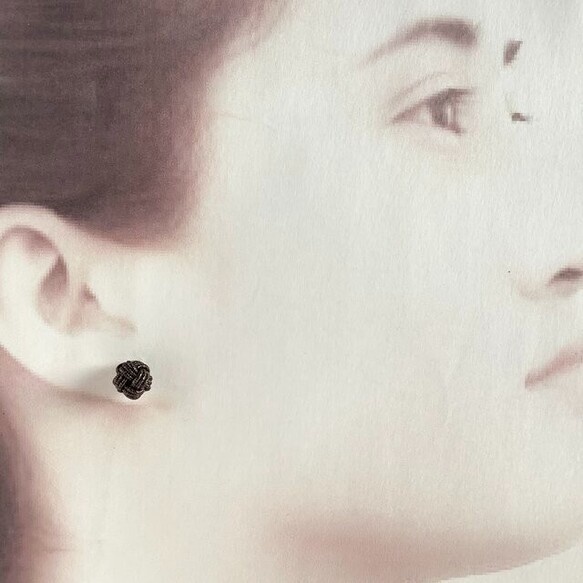 水引製【メタリックブラウン】ピアス 銅色 和風 大人可愛い 秋 こげ茶