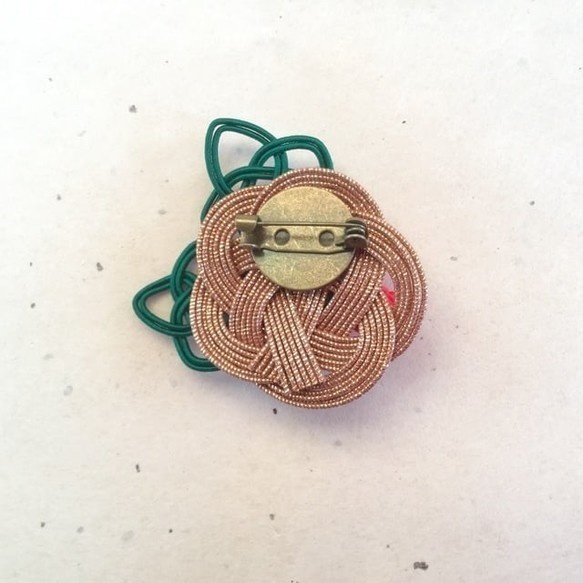 【聖夜のひいらぎ】水引 ブローチ クリスマス 和風