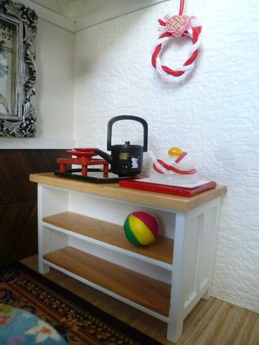 水引 ミニリース 正月飾り ミニチュア フィギア・ドールハウスに! 青銀