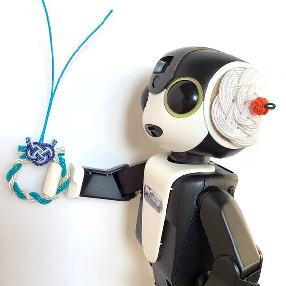 水引 ミニリース 正月飾り ミニチュア フィギア・ドールハウスに! 青銀