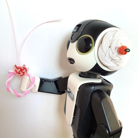 水引 ミニリース 正月飾り ミニチュア フィギア・ドールハウスに! 白ピンク