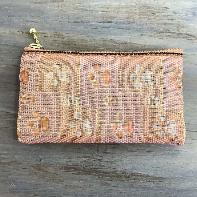 【肉球】畳縁 ぺたんこ ミニポーチ カードケース 小銭入れ 足あと ピンク オレンジ 犬 猫