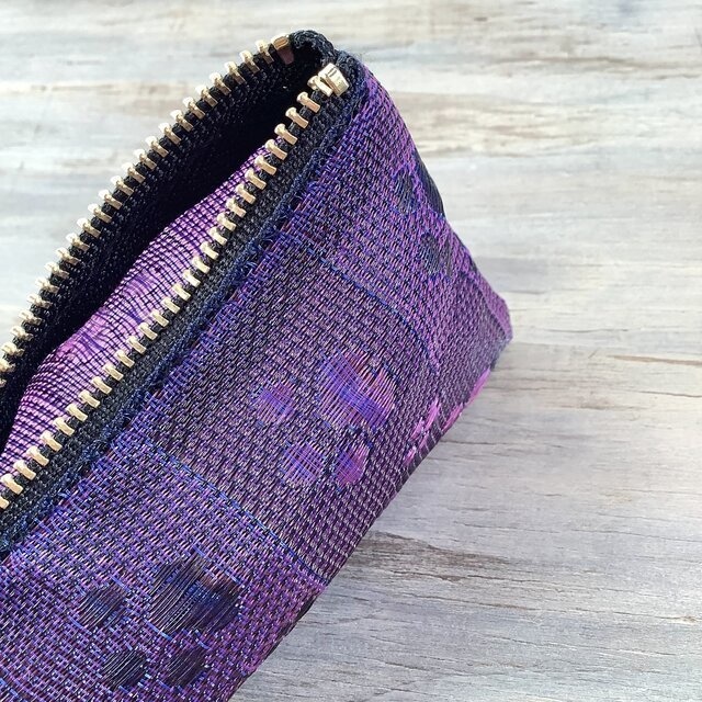 【肉球】畳縁 テトラ型 ペンケース すみれ色 紫 犬 猫 足あと