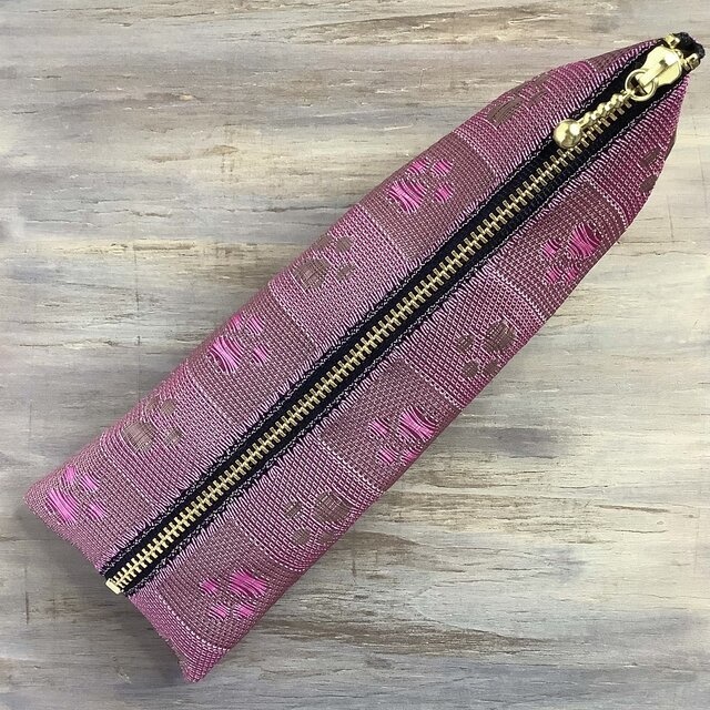 【肉球】畳縁 テトラ型 ペンケース ラズベリー色 ベリーカラー ピンク 犬 猫 足あと