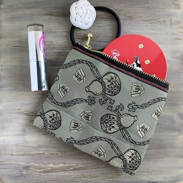 【瓢箪から駒】畳縁 テトラ型 小銭入れ 将棋 ひょうたん ミニポーチ 縁起物