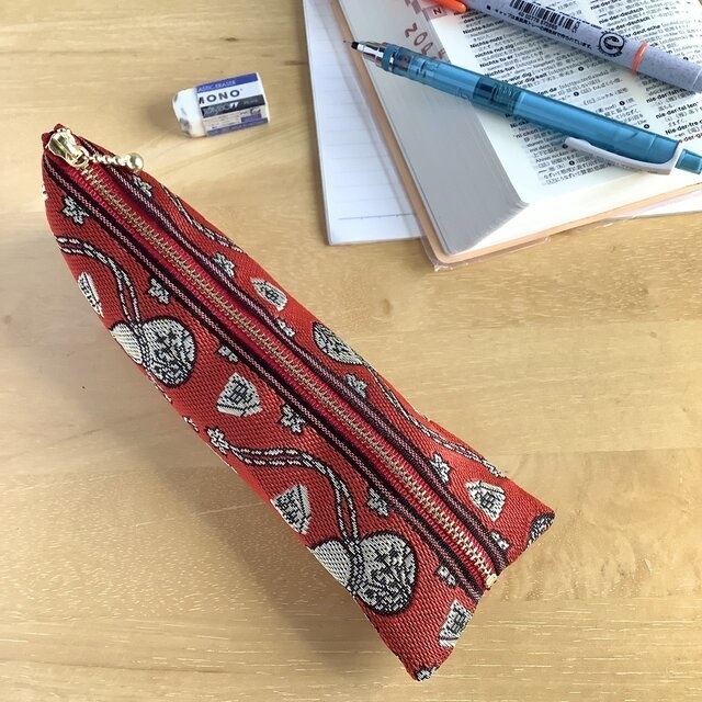 畳縁【瓢箪から駒】ミニポーチ カードケース 小銭入れ 赤 将棋 ひょうたん 小銭入れ 縁起物