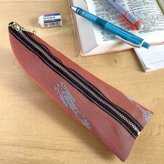 【ロケット】畳縁 ぺたんこ ミニポーチ カードケース 小銭入れ 夕焼け 宇宙 オレンジ